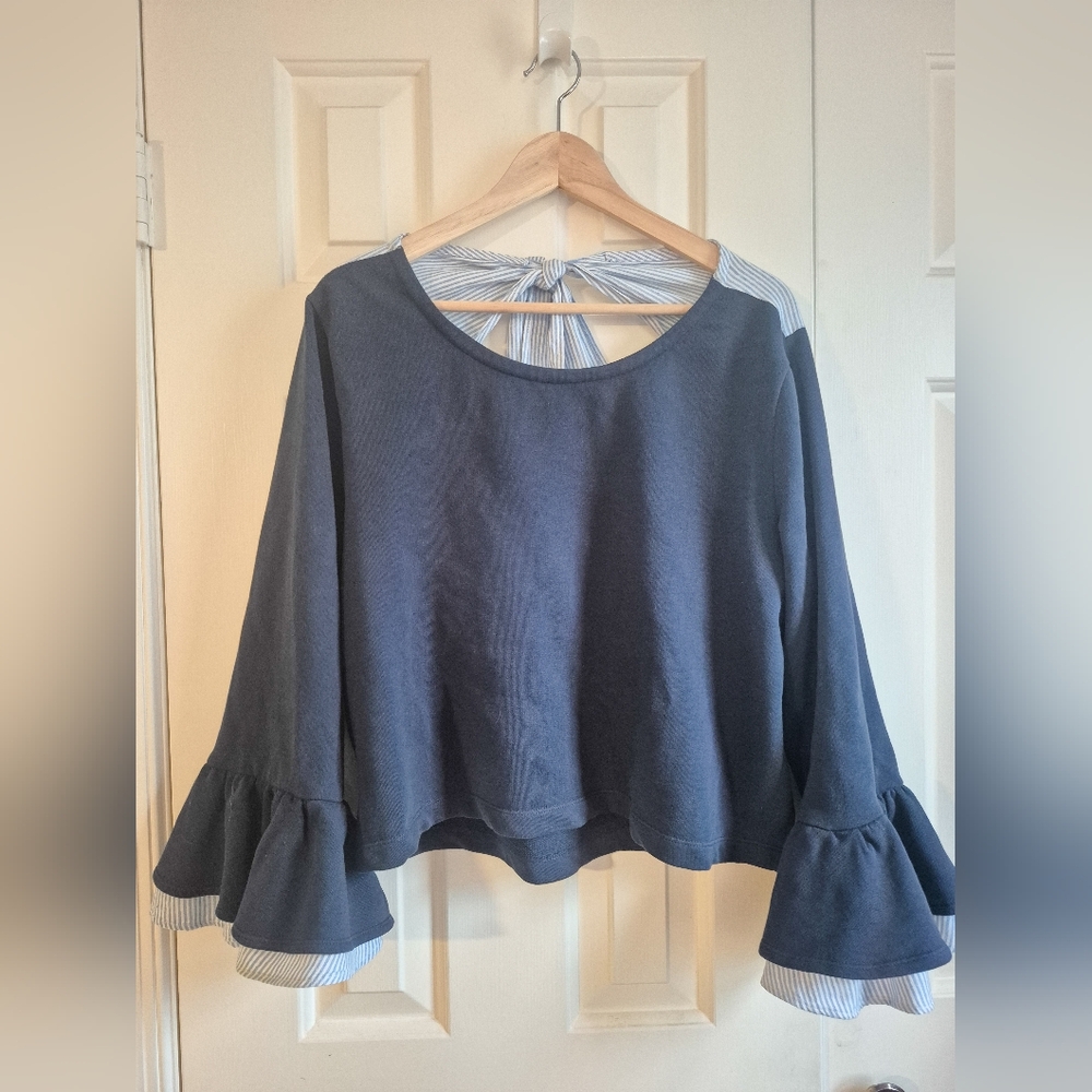 Pinstripe Bow Top